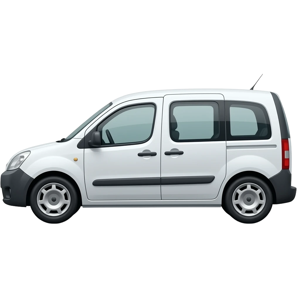 Citroën berlingo de 2005 blanche avec les par choc noir vue légèrement de côté emoji