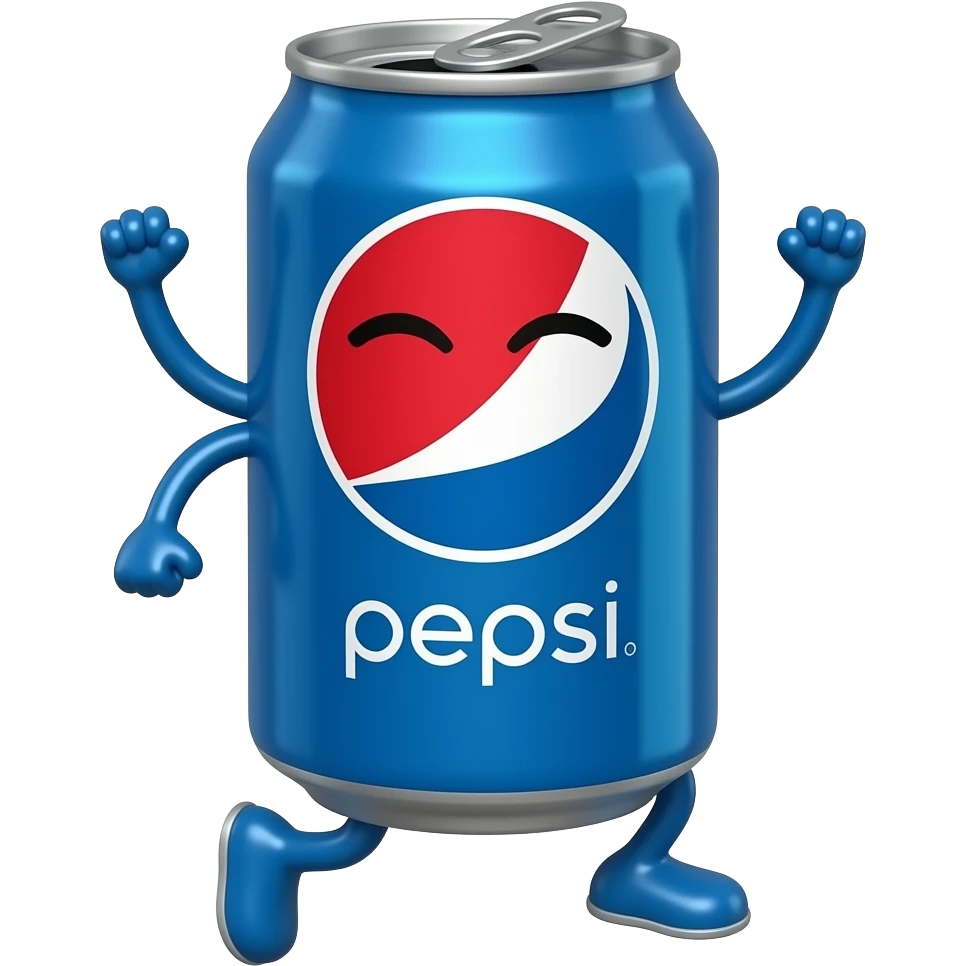 Подмигивает  баночка пепси танцует emoji