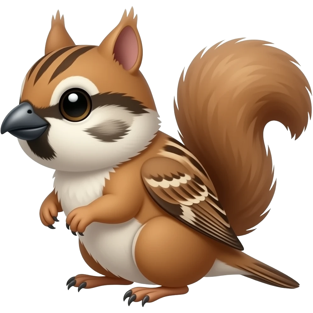 Cute chipmunk-sparrow emoji