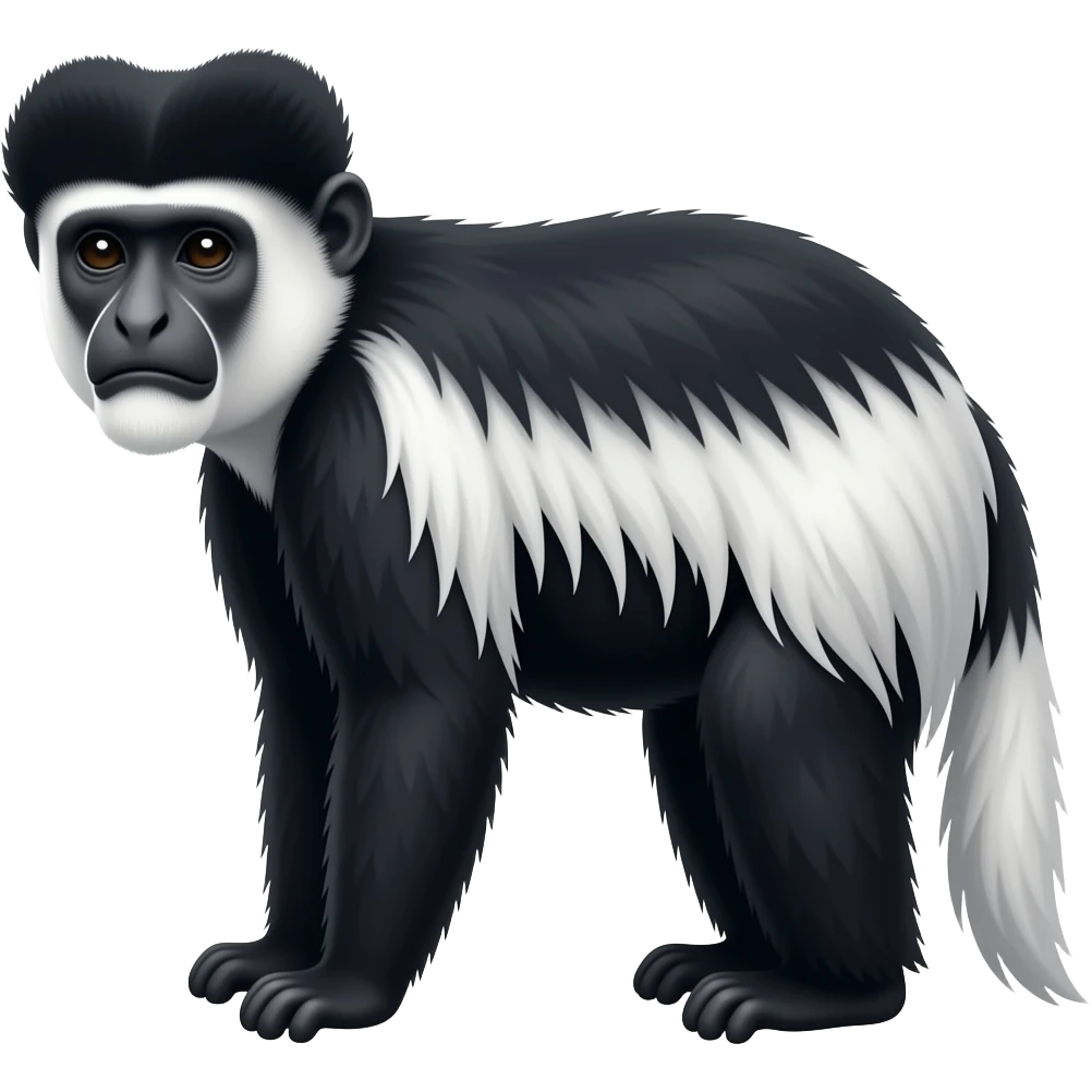 Black and white Colobus monkey emoji