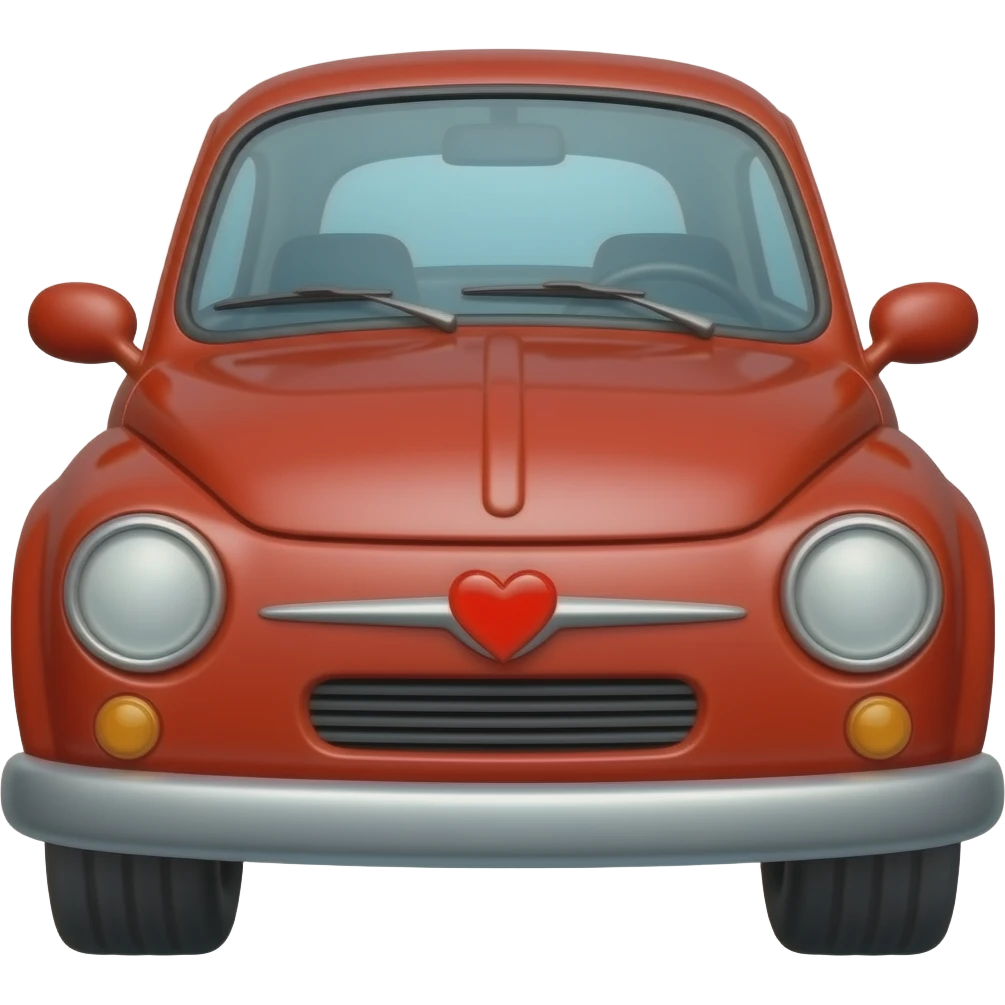 Cute red car emoji