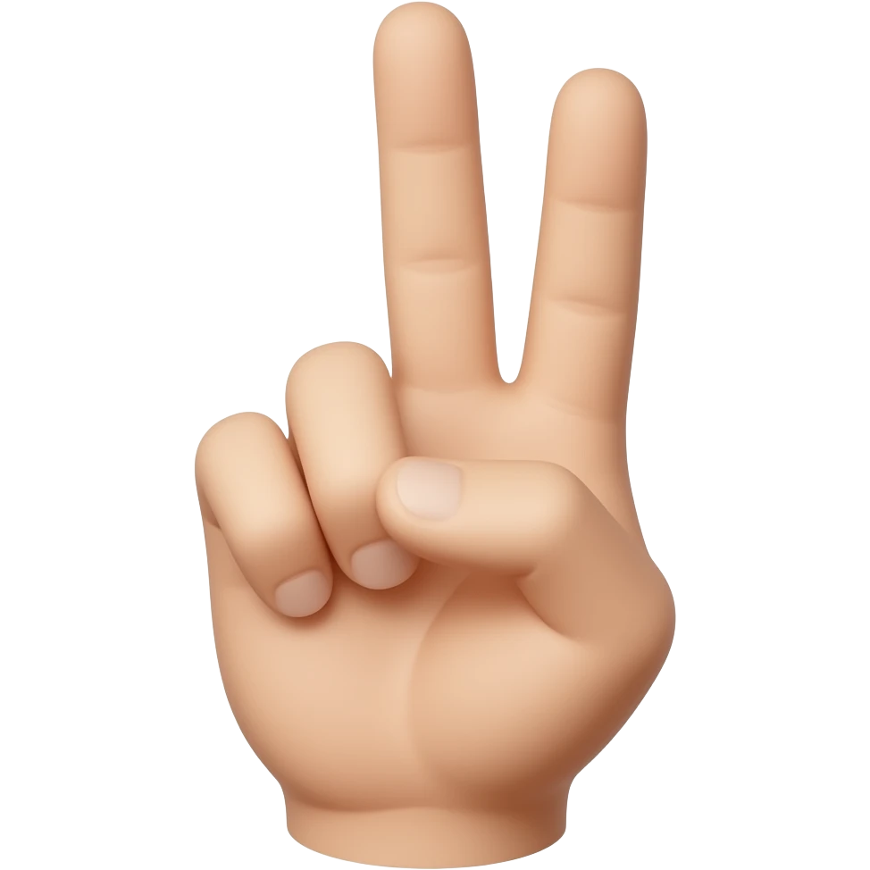 Uma mão fazendo o número 3 emoji