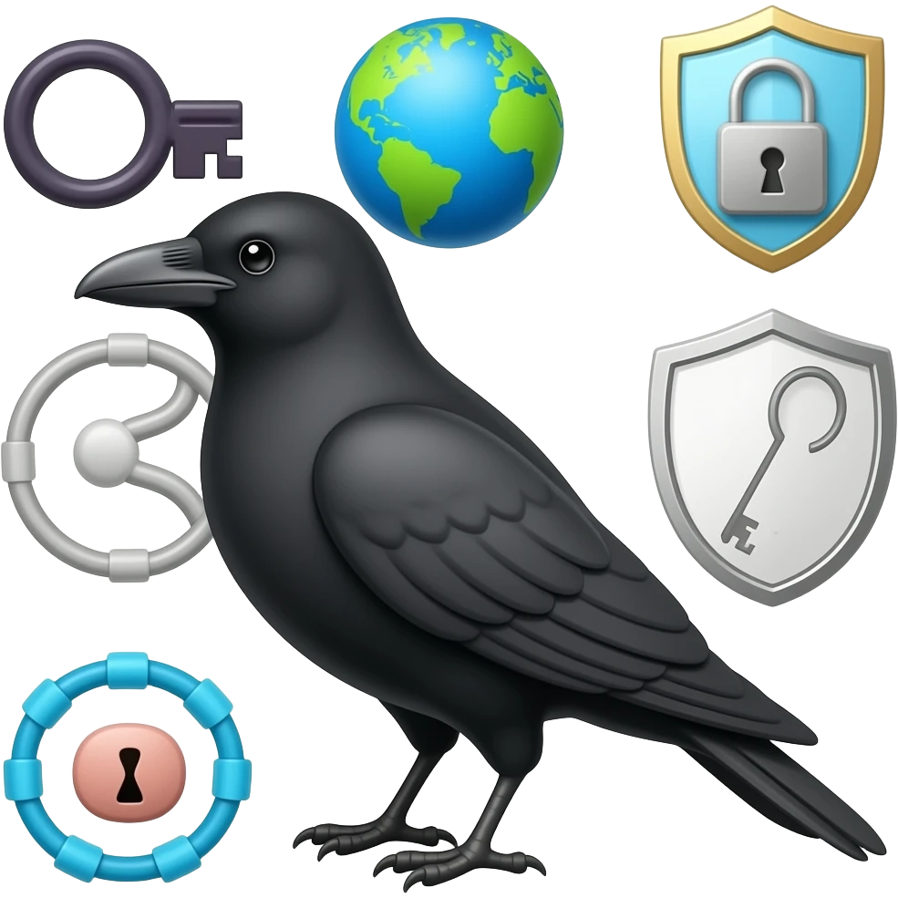 Мне нужен пак эмодзи 10 штук для telegram premium. Стиль черно-белый, логотип моего проекта это черная ворона. Я продаю vpn-подписки «silentkey” emoji