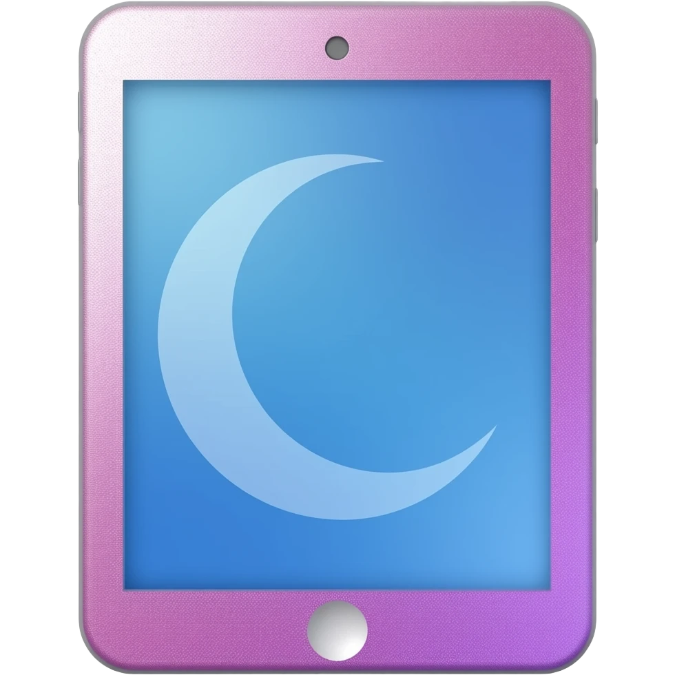 Glittery pink , purple white    And iPad and moon blue emoji
