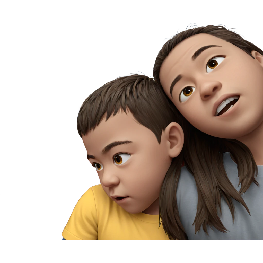 realistic boy with brown hair emoji