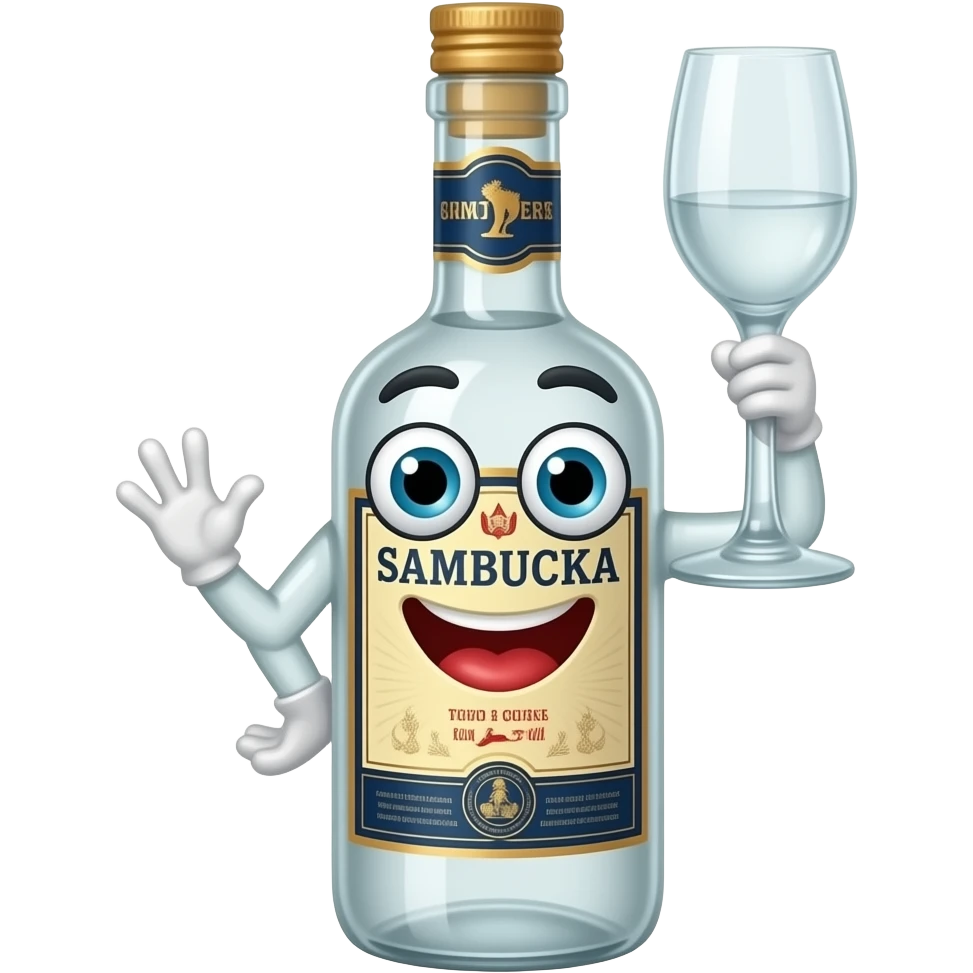 Sambuca bottiglia divertente emoji
