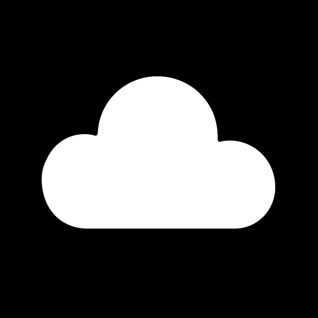сделай это облако полностью белым и контур на черном фоне emoji