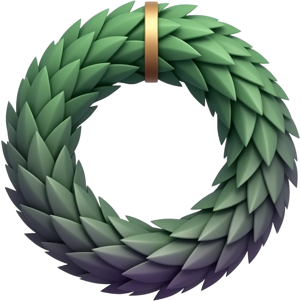 Smooth hunter-Forest-green and deep-dusty-violet wreath circle hanging decoration emoji