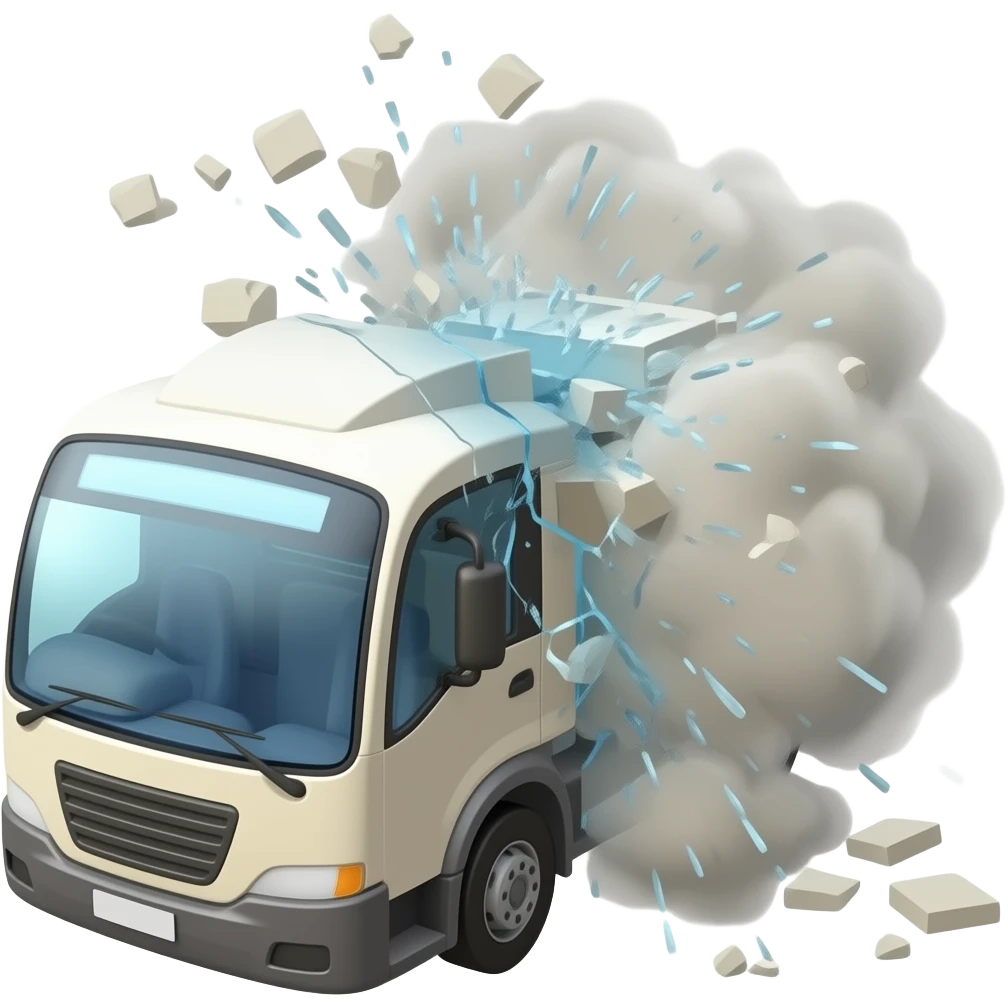 Bus crashing into a  truck emoji