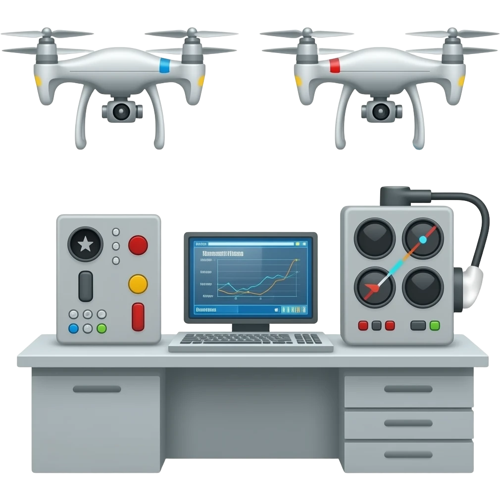 communication between two drones and with the Control Center emoji