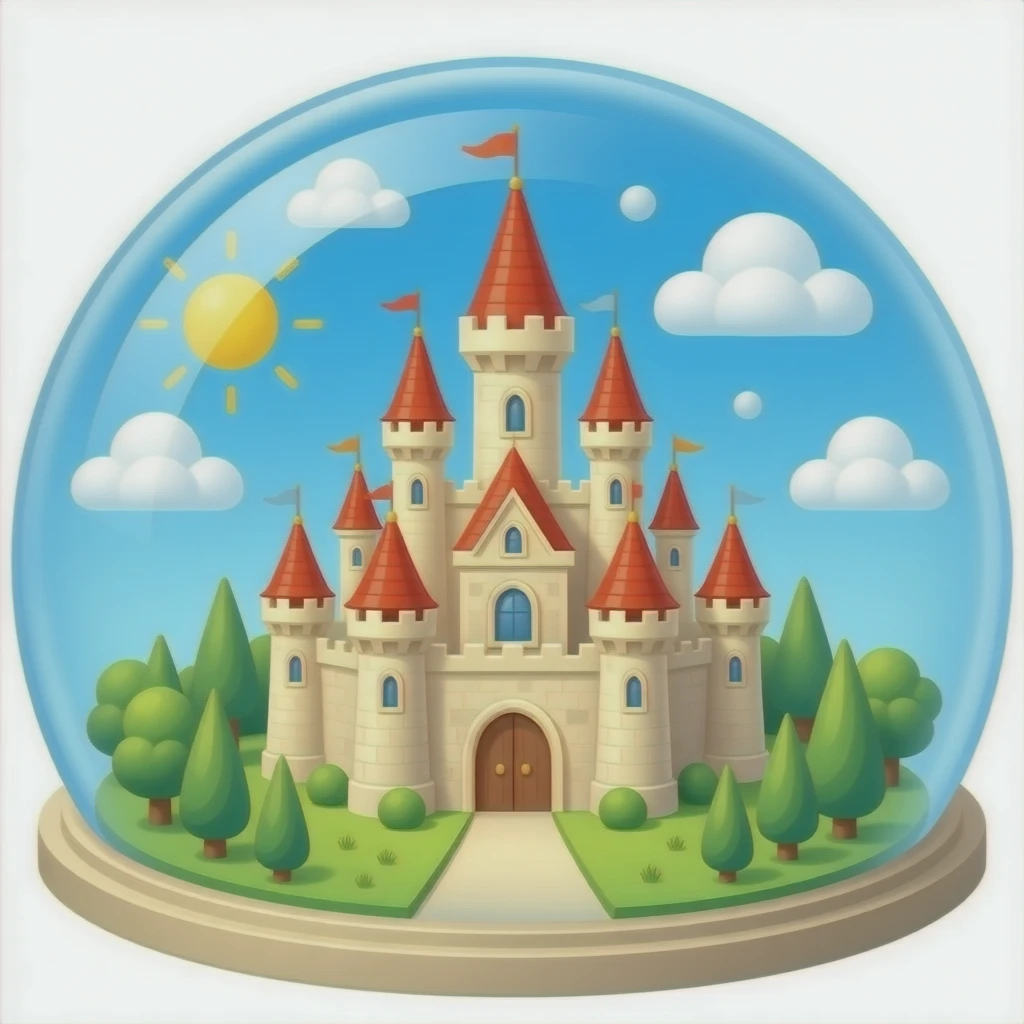 Castle enclosed in a bubble dome emoji