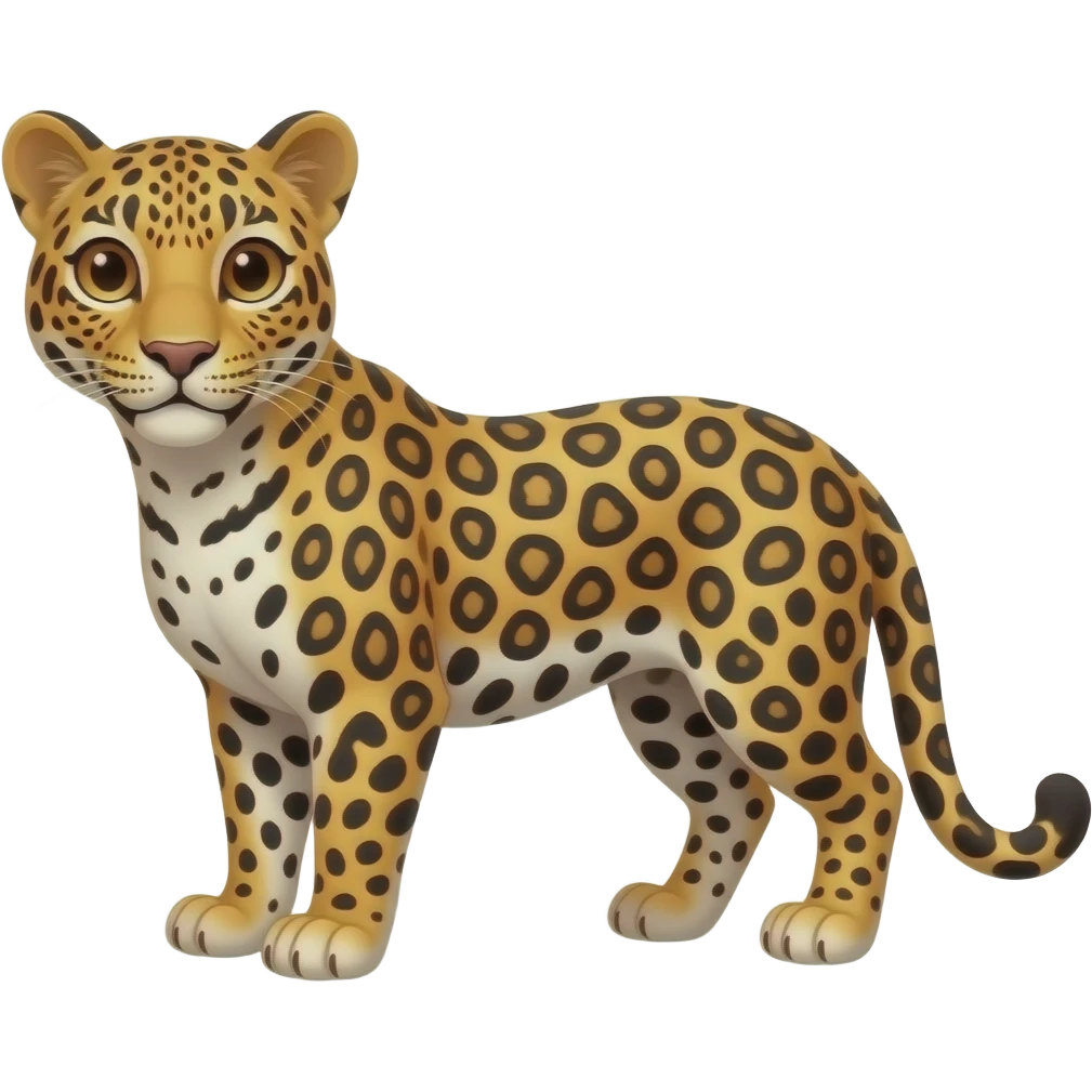 Cartoon 2d african leopard emoji