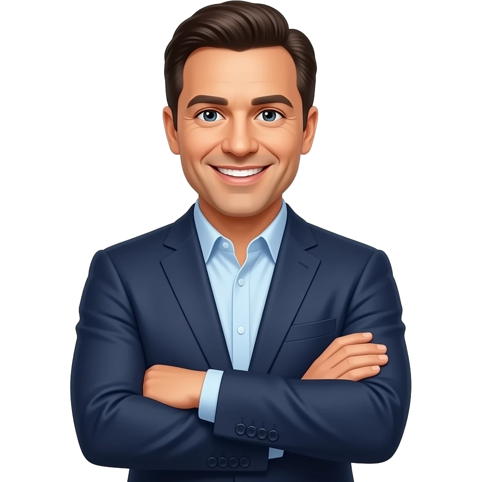 Ben Shapiro smiling confidently While crossing his arms emoji