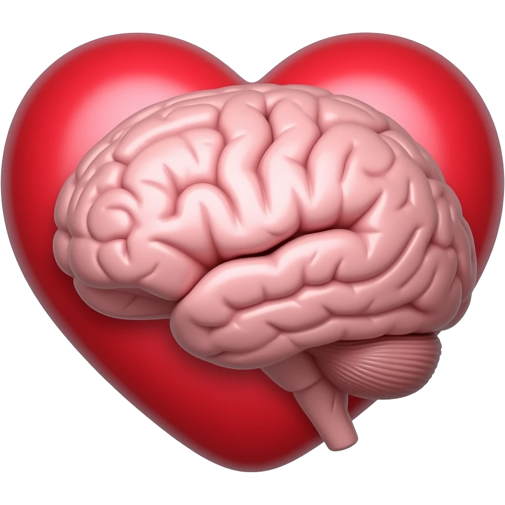 Heart brain emoji