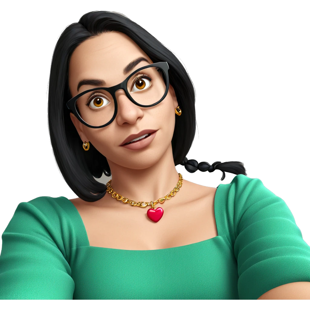 girl with heart jewelry selfie emoji