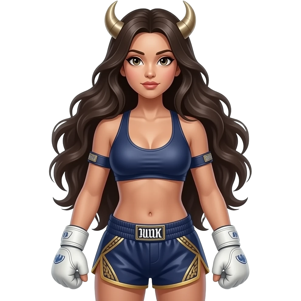 sexy female Muay Thai monster remove everything but the girl and change her hair to dark also make her naked More monster, more Full body naked emoji