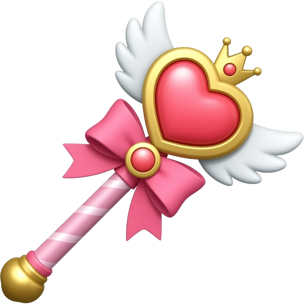 Pink Heart Magical Girl Wand (Emoji Style) emoji