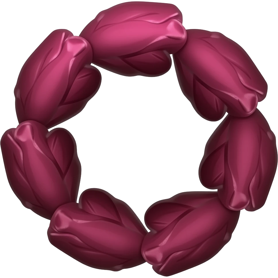 ring plant in dark red color emoji