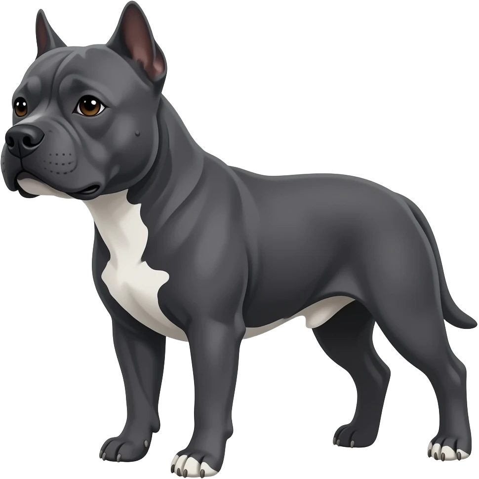 all dark grey staffy dog emoji