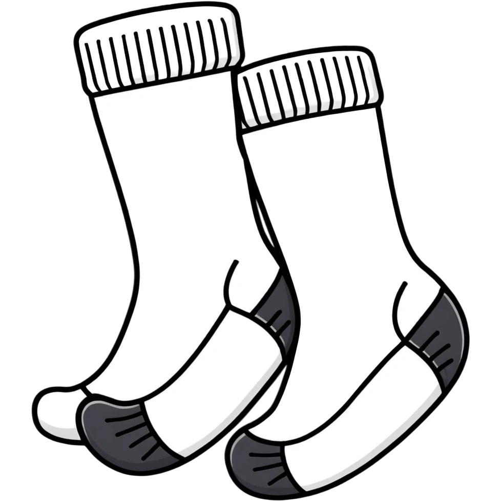 white cotton sock seen from underneath showing detailed sole texture emoji