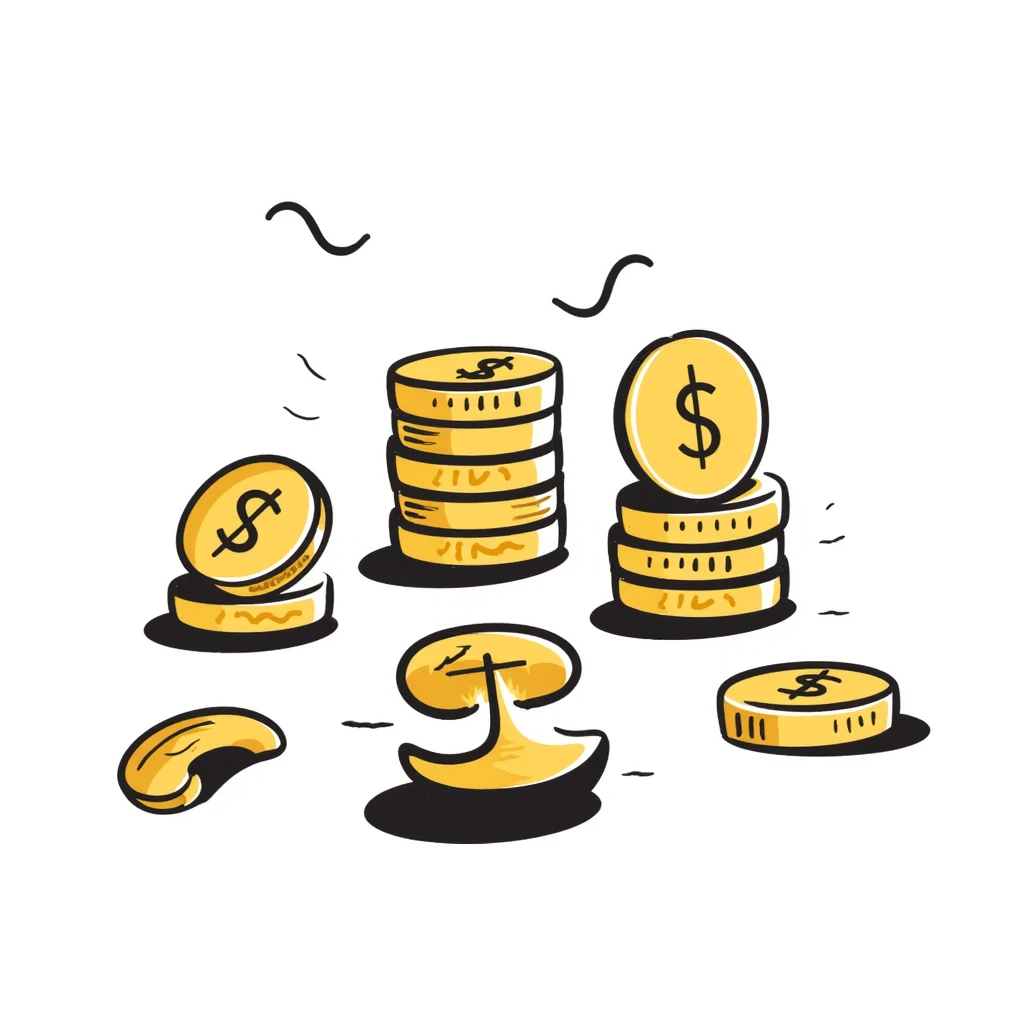 few golden coins emoji