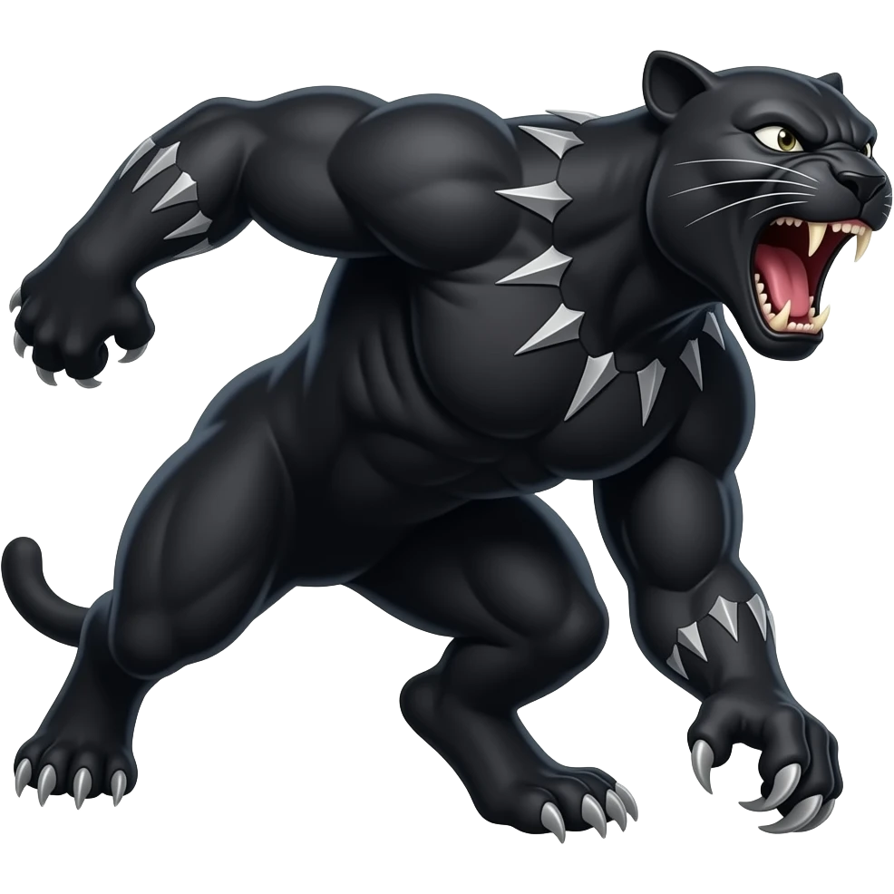 Black panther roaring emoji emoji