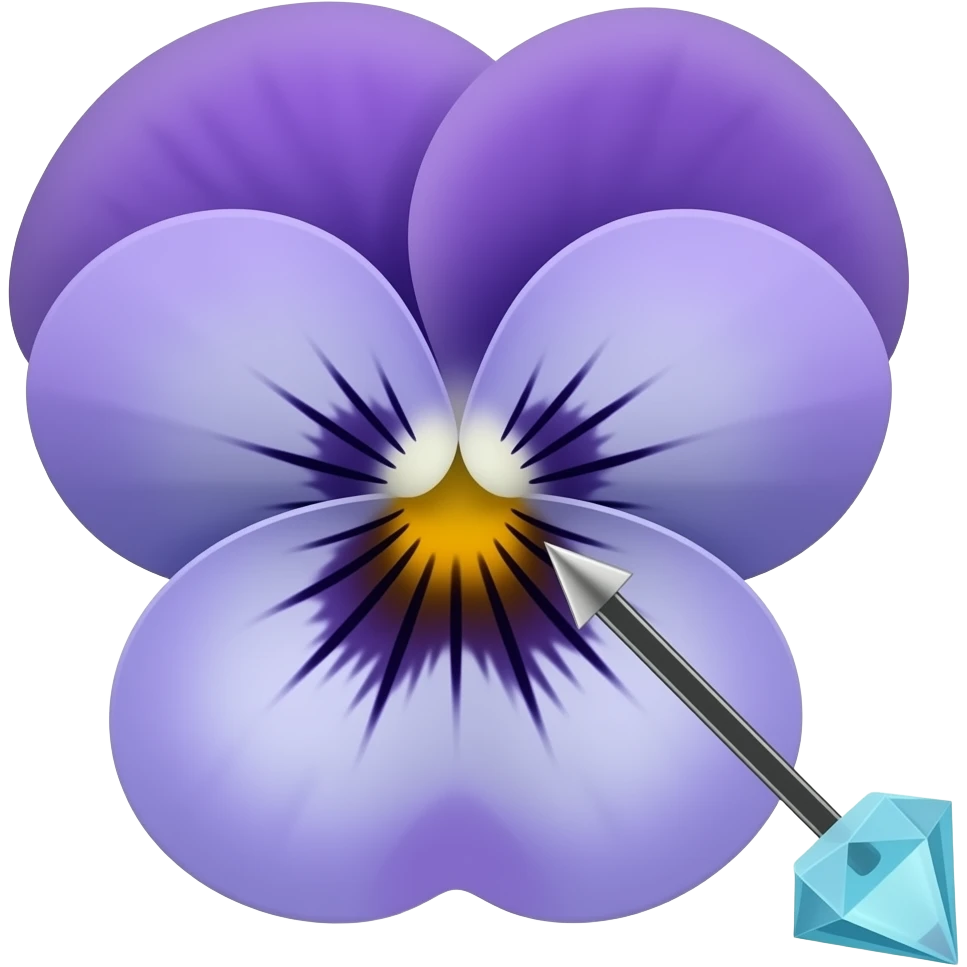 Viola con la freccia a diamanti💜💘💖 emoji