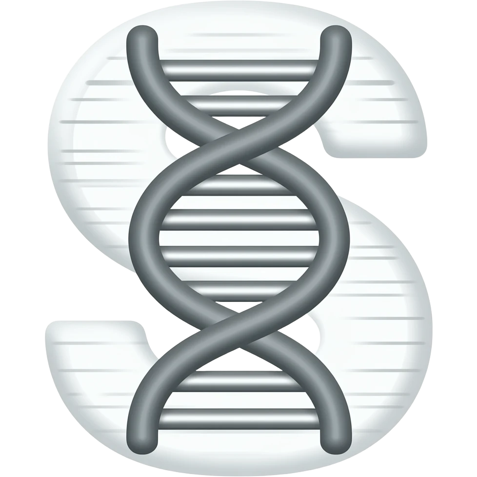 the letter s shaped in the desing of a dna strand emoji
