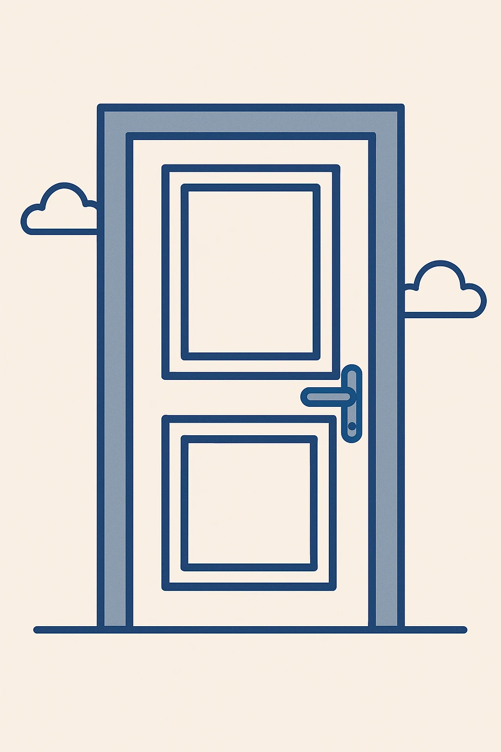a door in a modern minimalist style, clean lines, neutral colors emoji