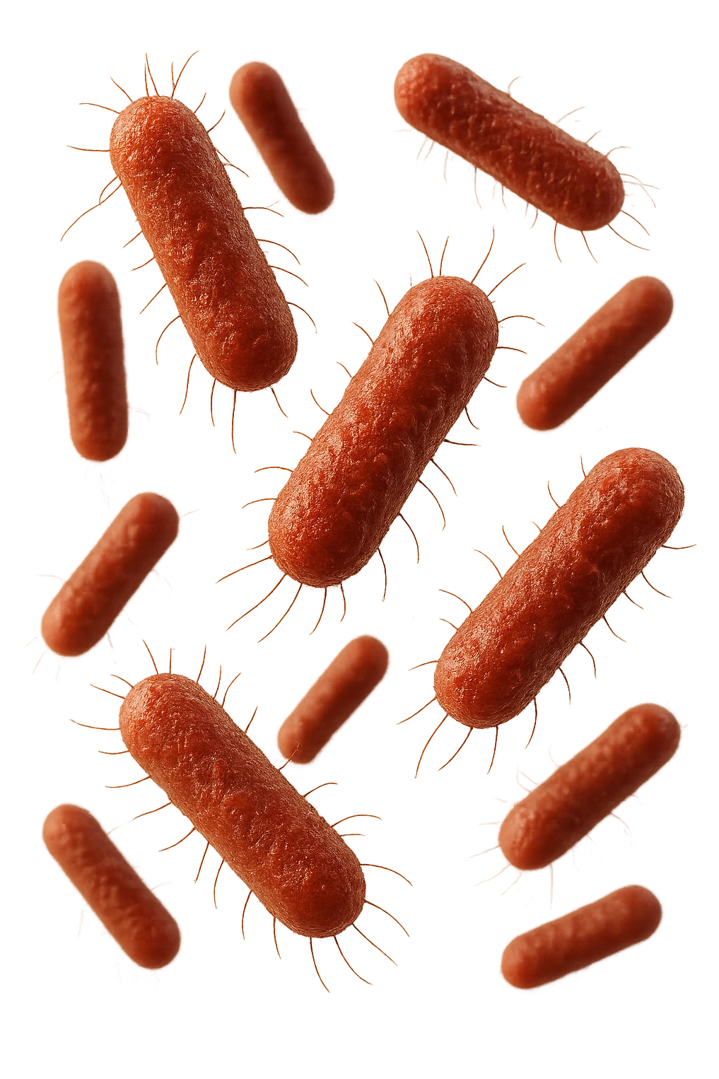 batteri intestinali anatomici realistici rossi fluttuano in aria, iperrealistico 4k emoji