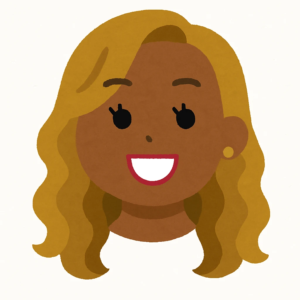 Edit the head-only illustration in the style of Irasutoya, a cute and simple Japanese illustration style. Add visible eyelashes and an earring to the character's head, keeping the overall look simple and adorable as typical of Irasutoya style. emoji