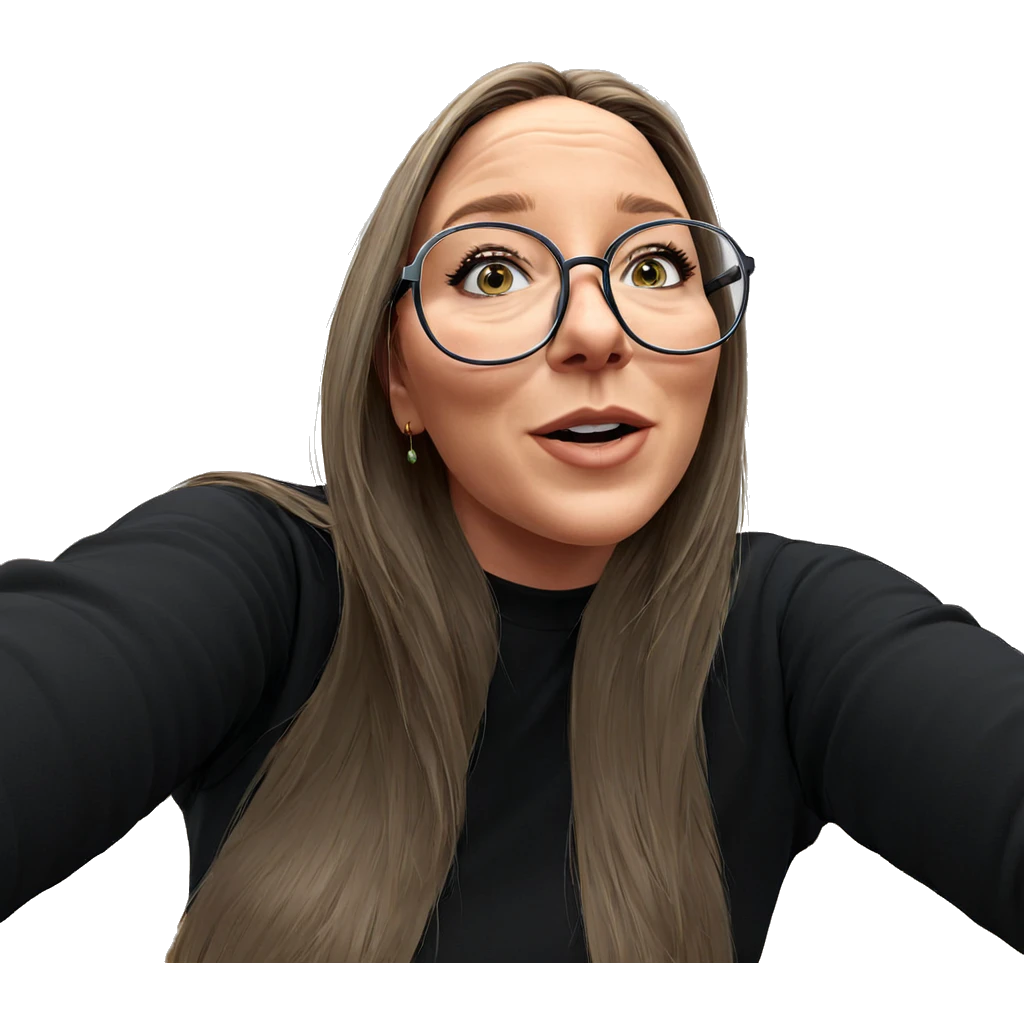 girl with glasses indoors emoji