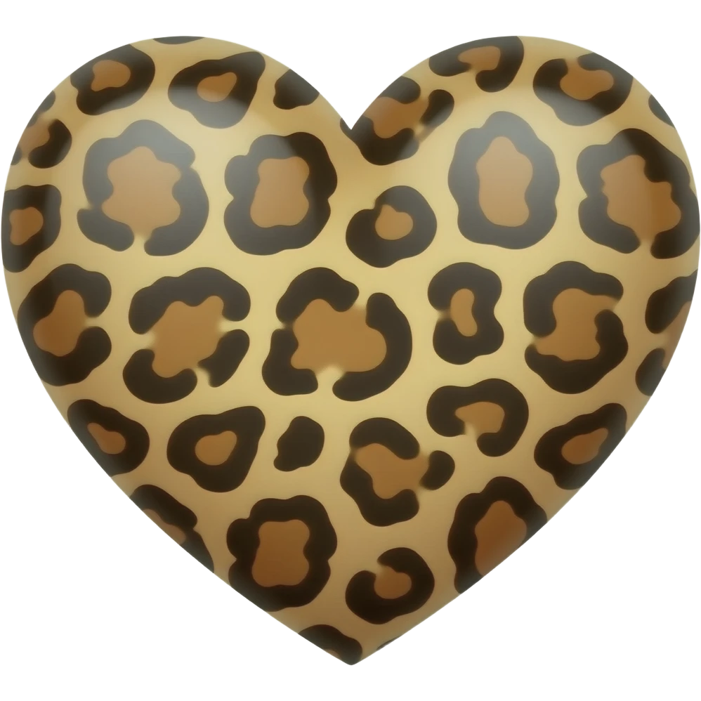 Leopard print in heart shape emoji