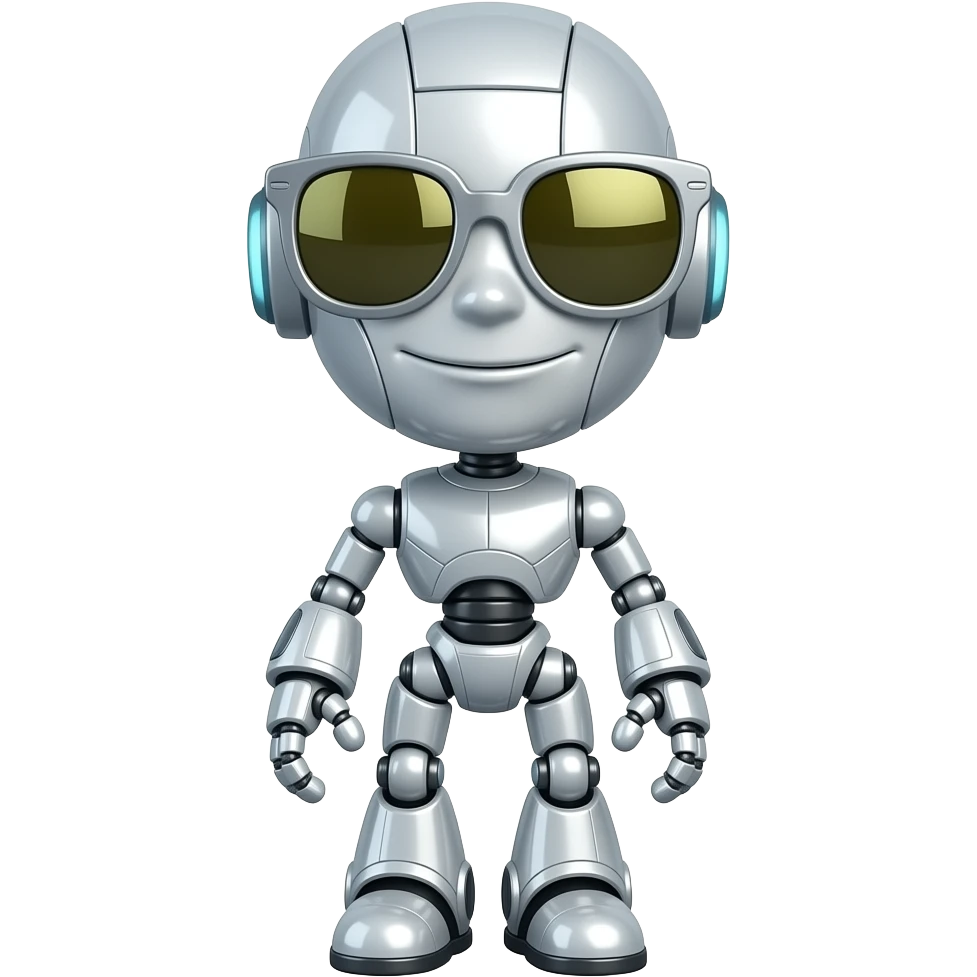 3d cartoon Robot with sunglasses emoji