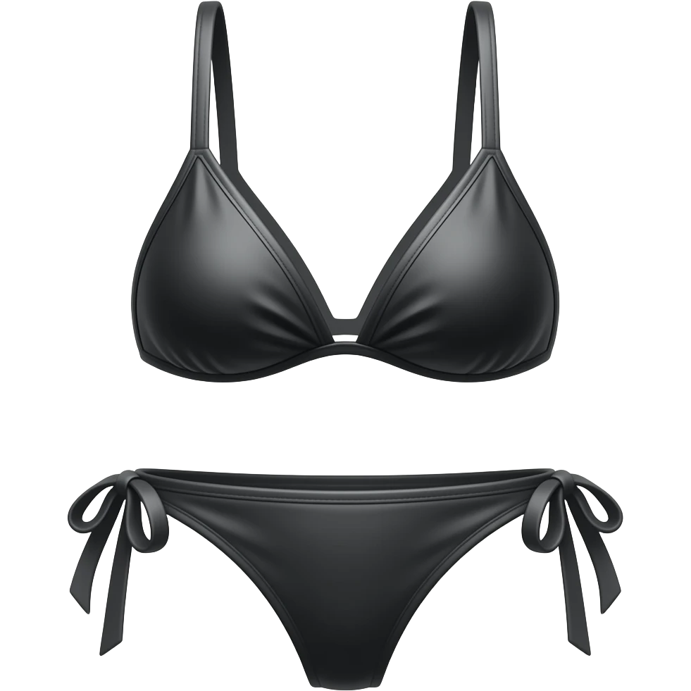 Black bikini set with shiny straps emoji