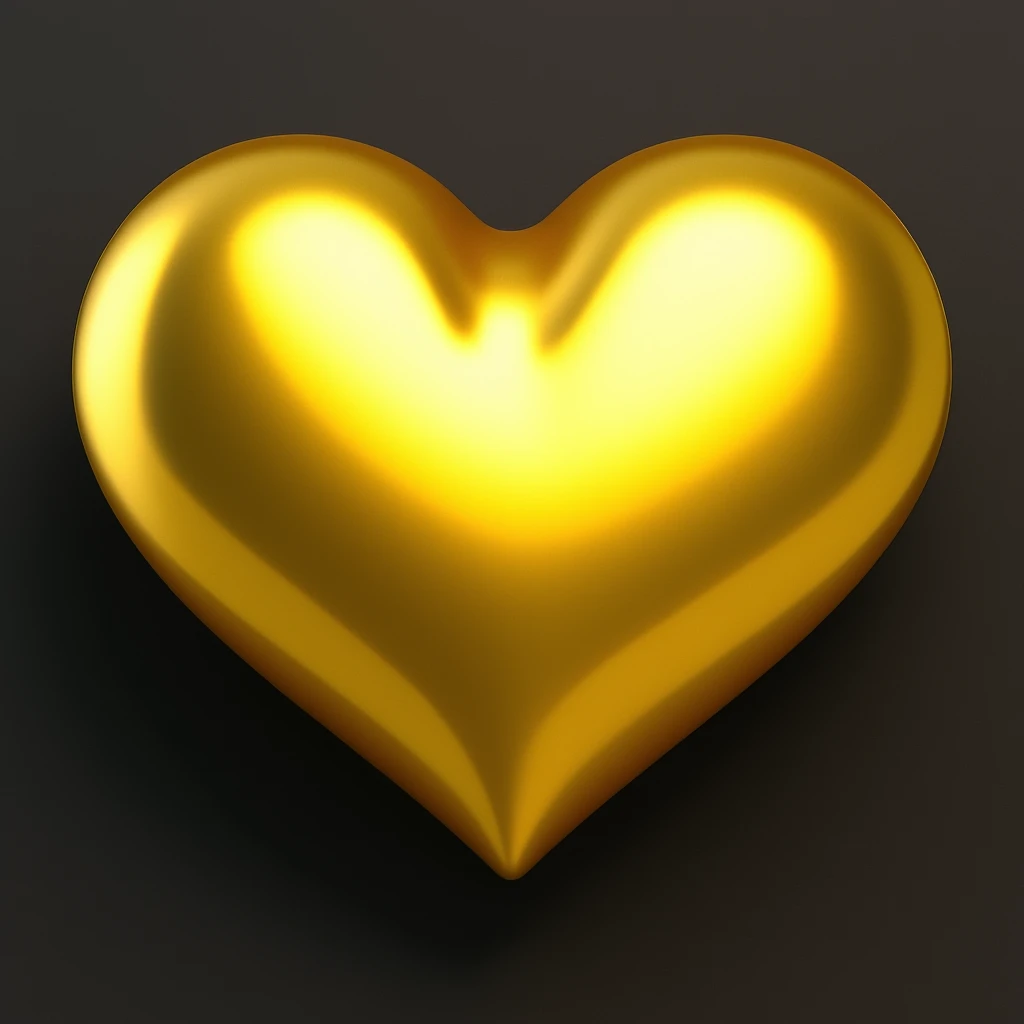 heart with a metallic yellow finish emoji