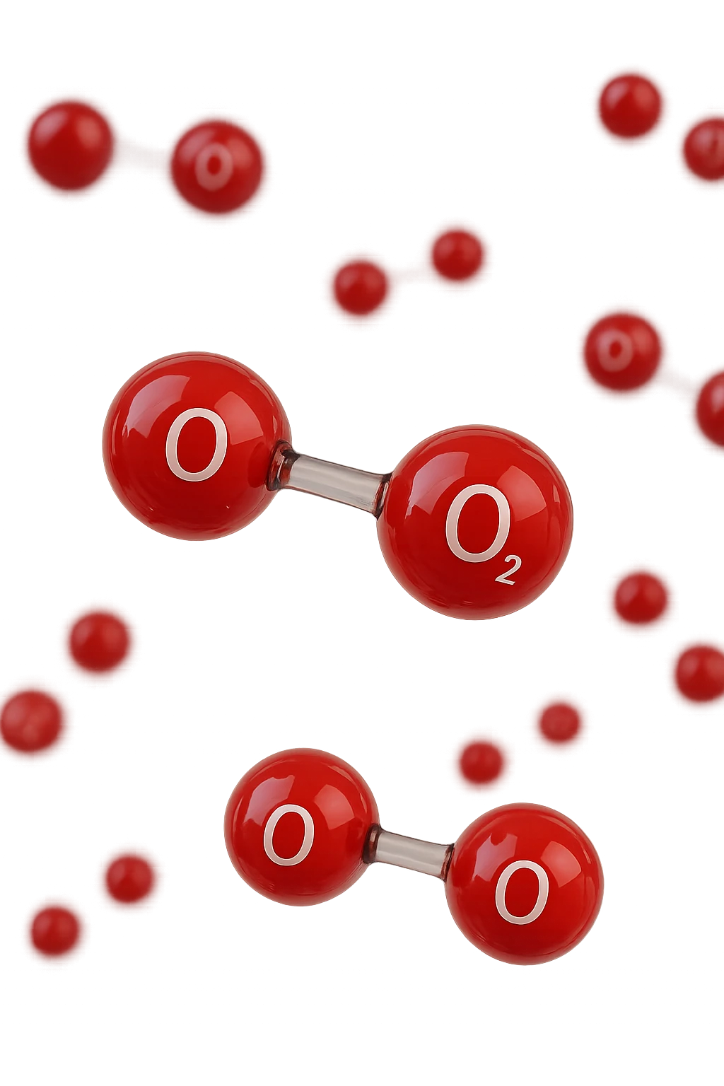 molecole di ossigeno che volano realistiche emoji