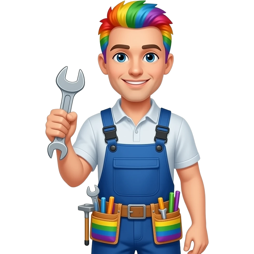 Gay rainbow electrician emoji