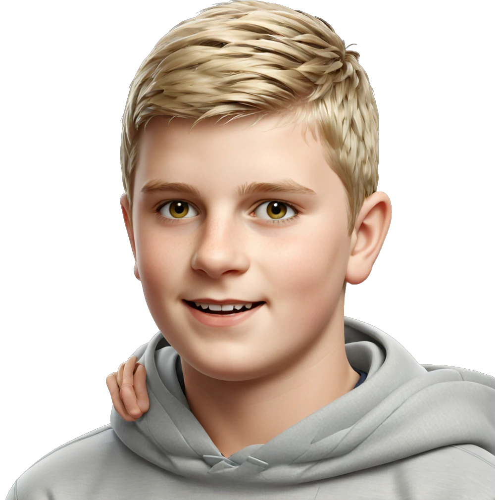 smiling boy in hoodie portrait emoji