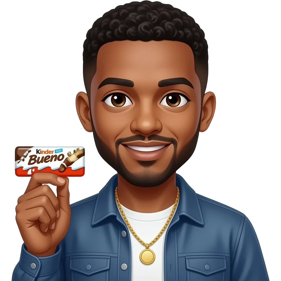 Kinder bueno chocolate with rapper emoji