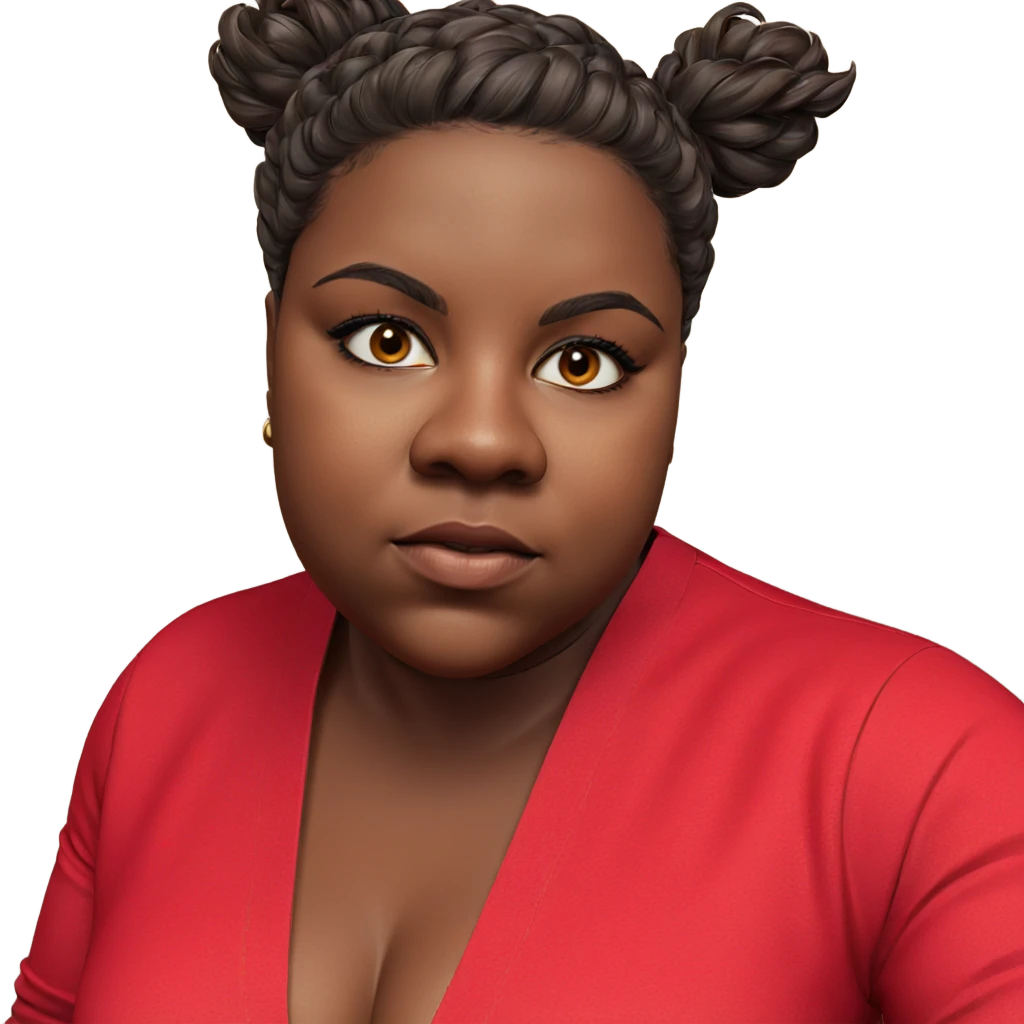 realistic portrait of dark-skinned woman emoji