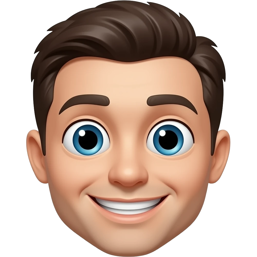 Un emoji que tenga ojos grandes y delados y este sonrogado emoji