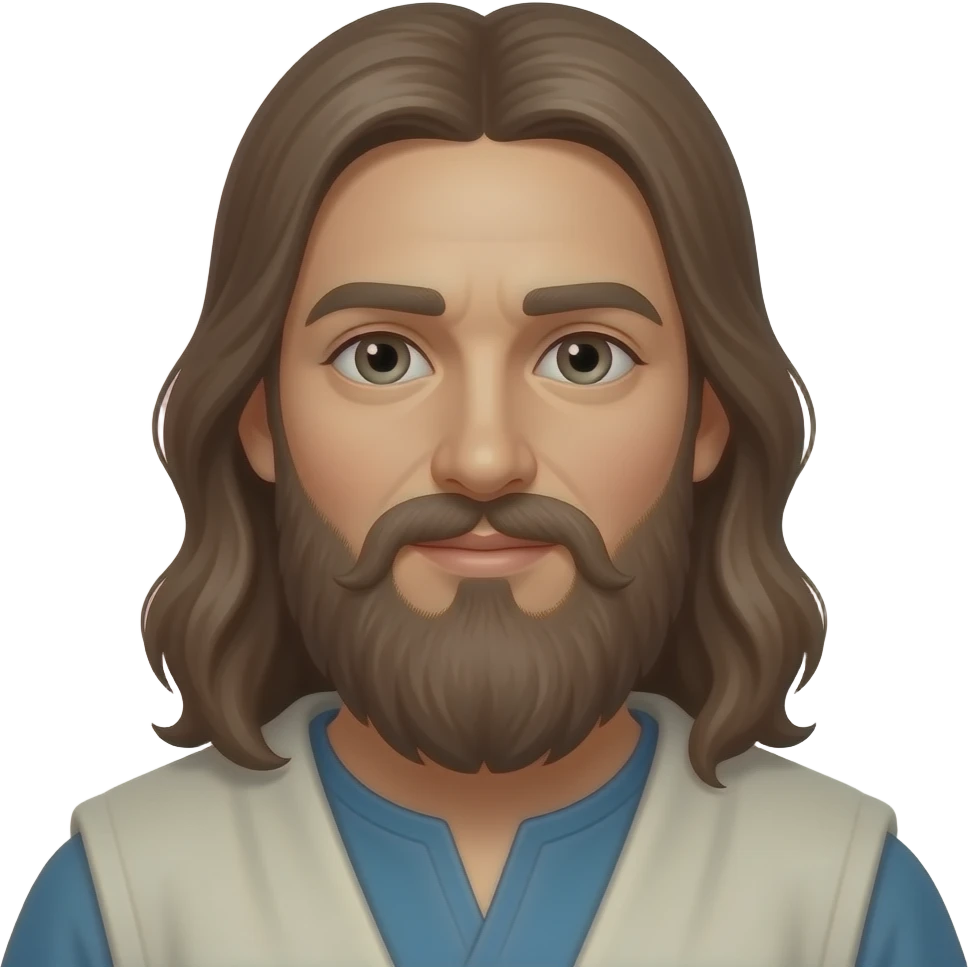 Ermitanyo with long beard and hair emoji