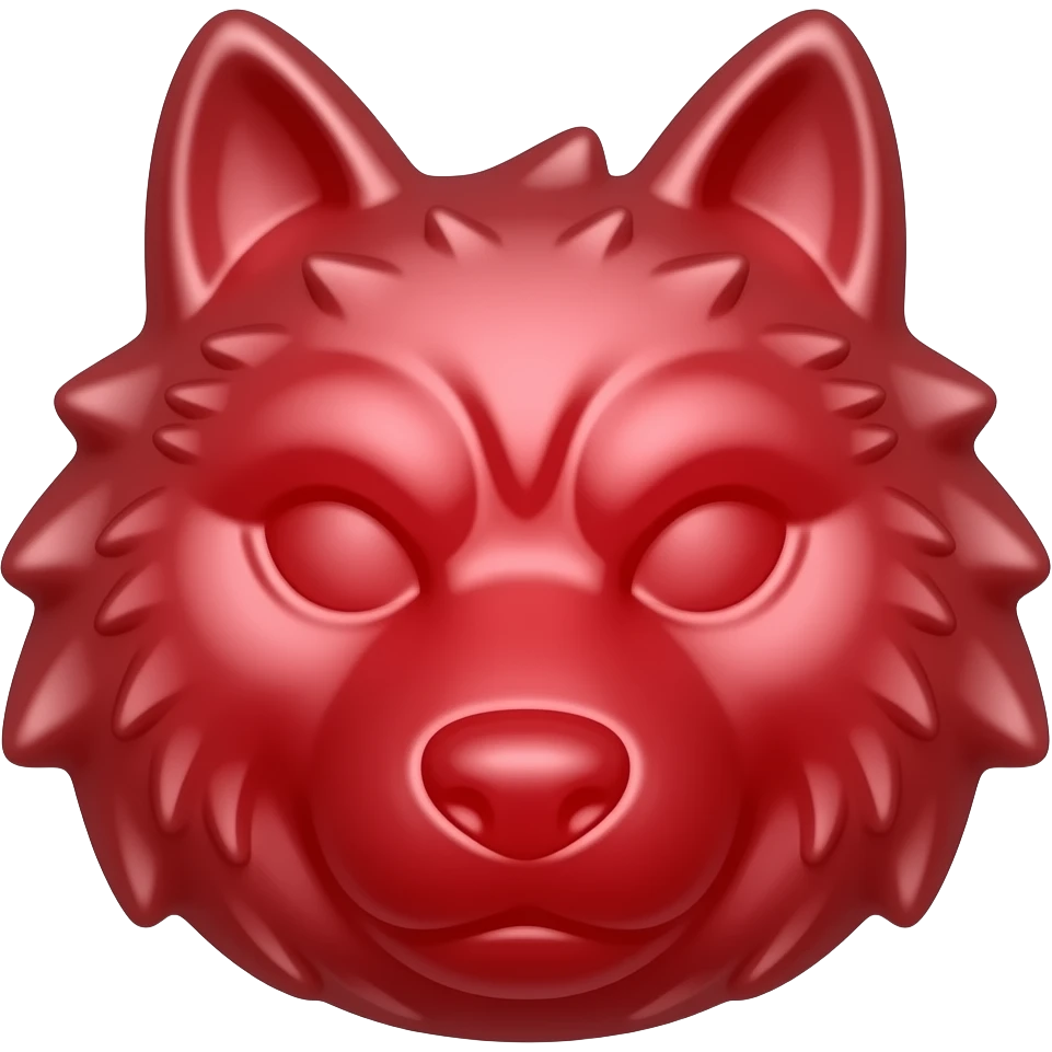 Red Gummy wolf candy emoji