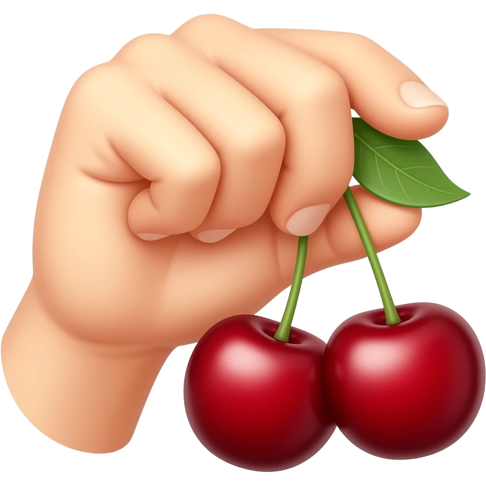 Cherries with hand on it (like boobs) emoji