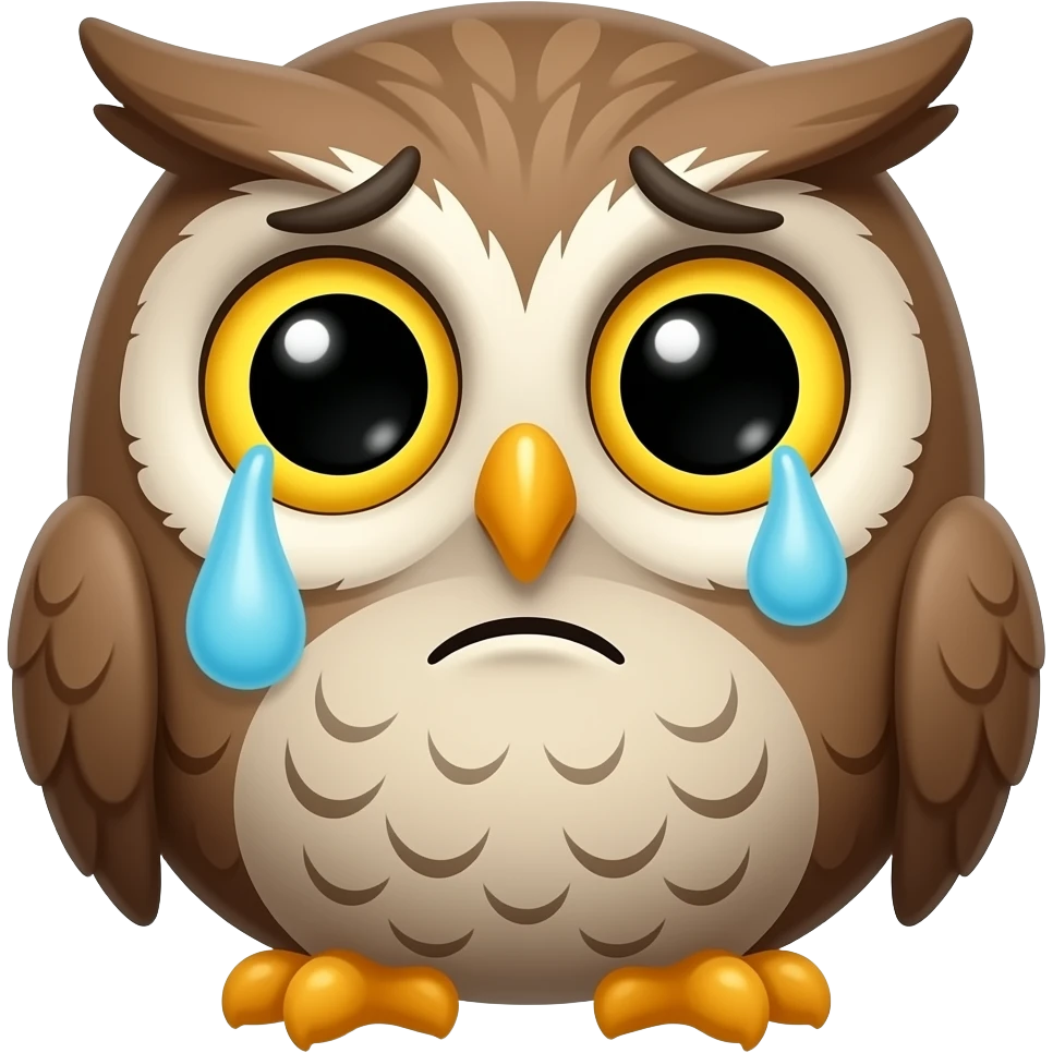 Cartoon owl illness confusion emoji