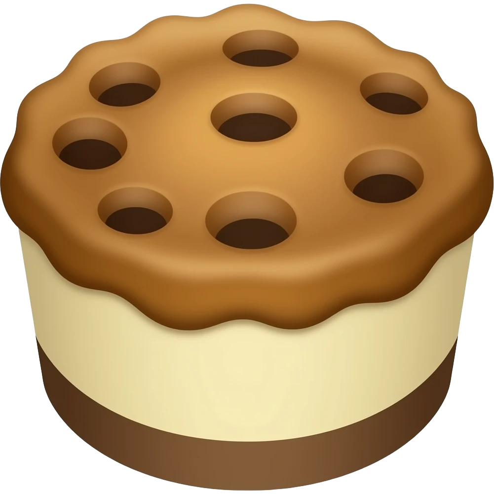 Brown cookie cheesecake cup emoji