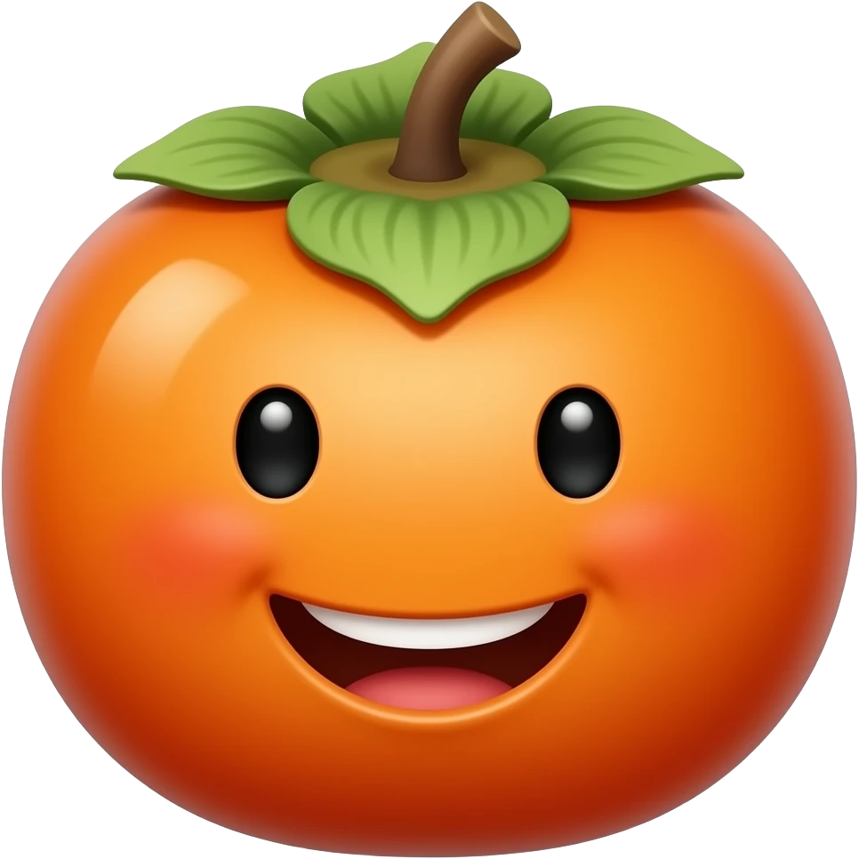 cheerful black dark-skinned black persimmon fruit emoji