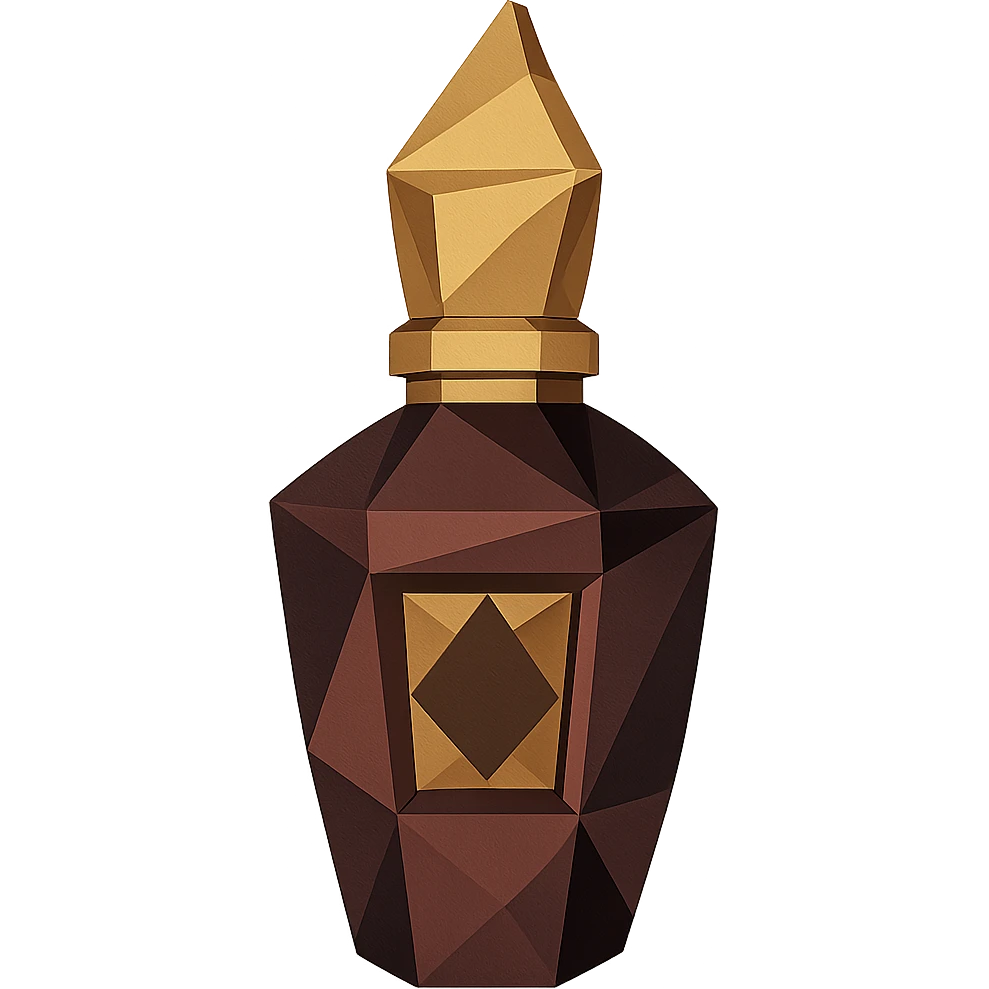 geometric abstract representation of a Xerjoff fragrance bottle, highlight angular lines and opulent silhouette, no characters or text emoji