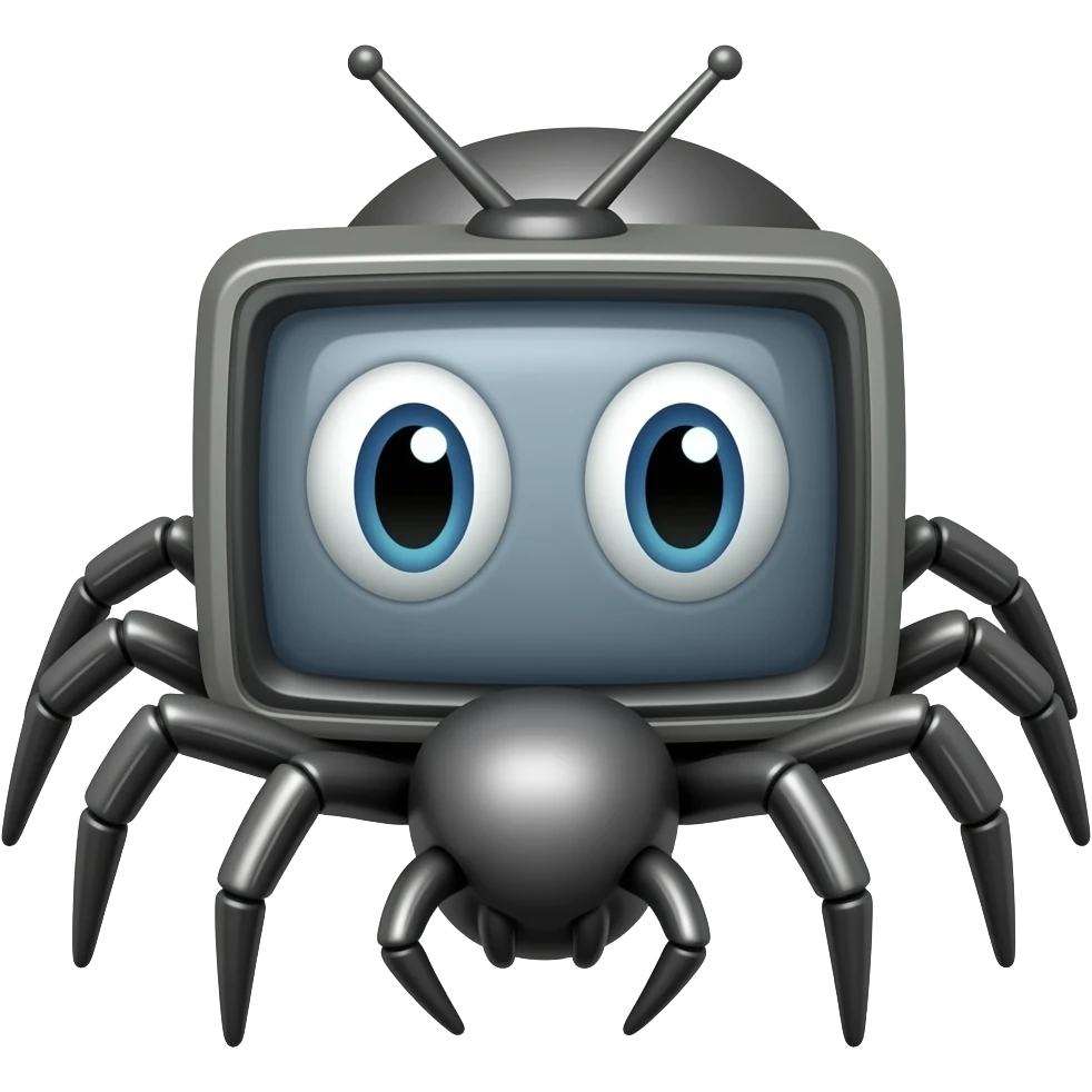 A TV with spider legs emoji